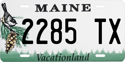 ME license plate 2285TX