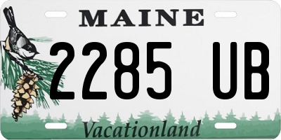 ME license plate 2285UB