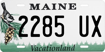 ME license plate 2285UX