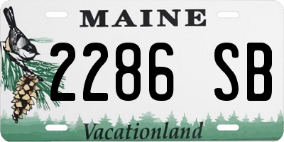 ME license plate 2286SB