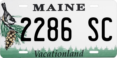ME license plate 2286SC