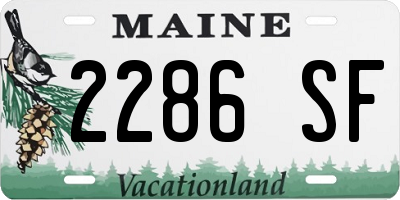 ME license plate 2286SF
