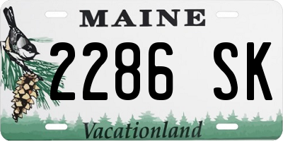 ME license plate 2286SK