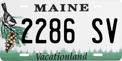ME license plate 2286SV