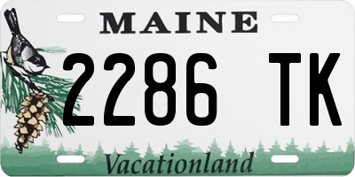 ME license plate 2286TK