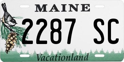 ME license plate 2287SC