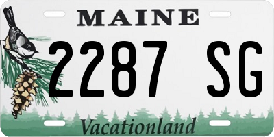 ME license plate 2287SG