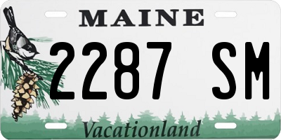ME license plate 2287SM