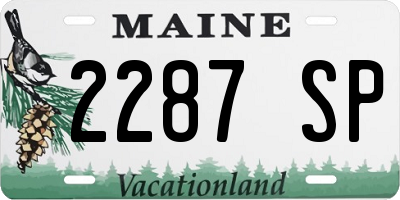 ME license plate 2287SP