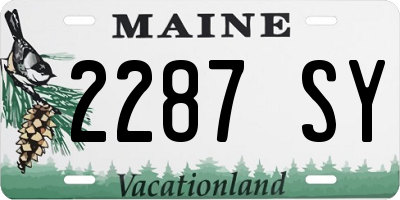 ME license plate 2287SY