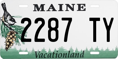 ME license plate 2287TY