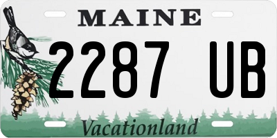 ME license plate 2287UB