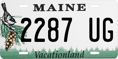 ME license plate 2287UG