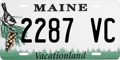 ME license plate 2287VC