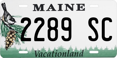 ME license plate 2289SC
