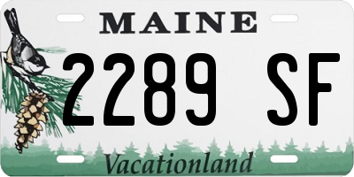 ME license plate 2289SF