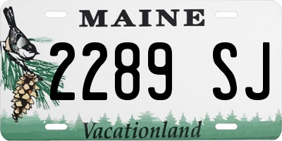 ME license plate 2289SJ