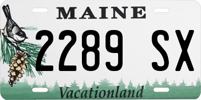 ME license plate 2289SX