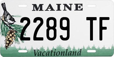 ME license plate 2289TF