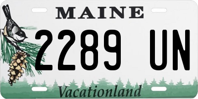 ME license plate 2289UN