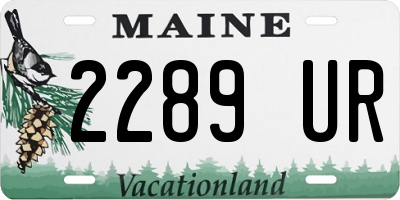 ME license plate 2289UR