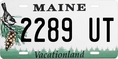 ME license plate 2289UT