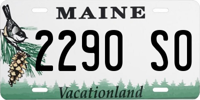 ME license plate 2290SO