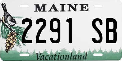 ME license plate 2291SB