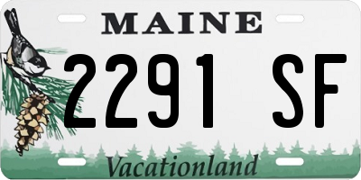 ME license plate 2291SF
