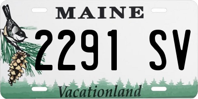 ME license plate 2291SV
