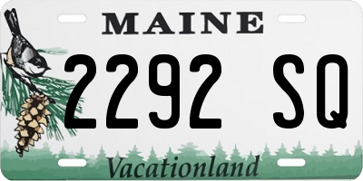 ME license plate 2292SQ