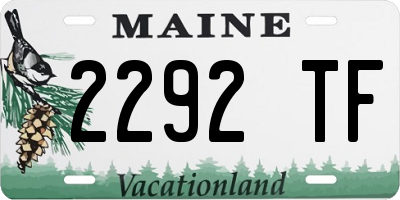 ME license plate 2292TF