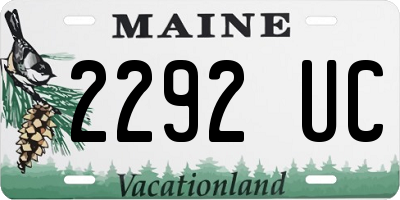 ME license plate 2292UC