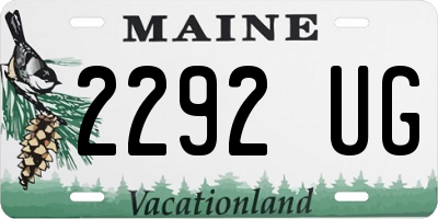 ME license plate 2292UG