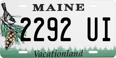 ME license plate 2292UI