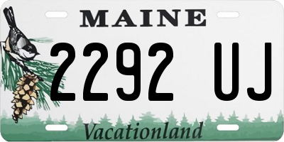 ME license plate 2292UJ