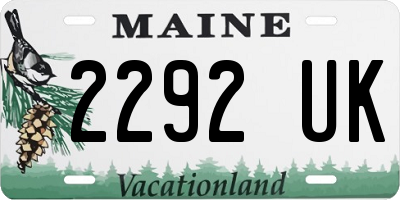 ME license plate 2292UK