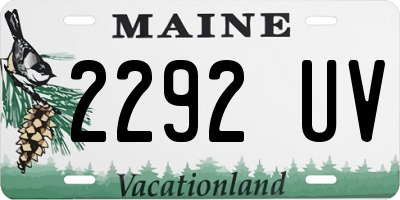 ME license plate 2292UV