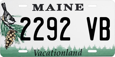 ME license plate 2292VB