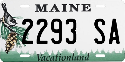 ME license plate 2293SA