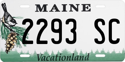 ME license plate 2293SC