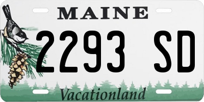 ME license plate 2293SD