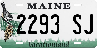 ME license plate 2293SJ