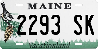 ME license plate 2293SK