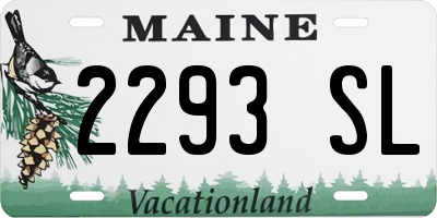 ME license plate 2293SL