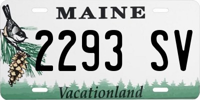 ME license plate 2293SV