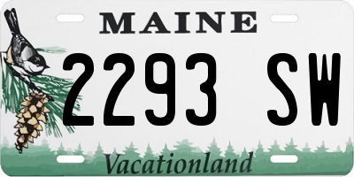 ME license plate 2293SW