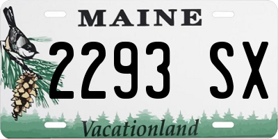 ME license plate 2293SX