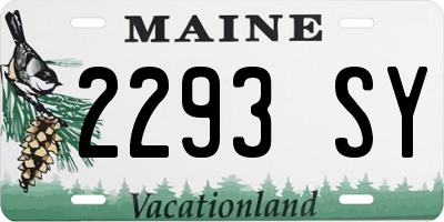 ME license plate 2293SY
