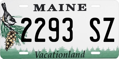 ME license plate 2293SZ